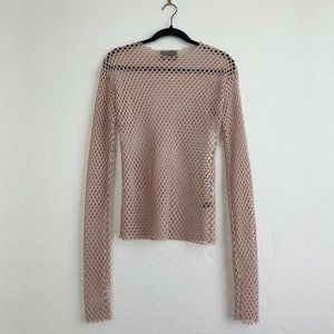 Mesh Pink Long Sleeve Shirt